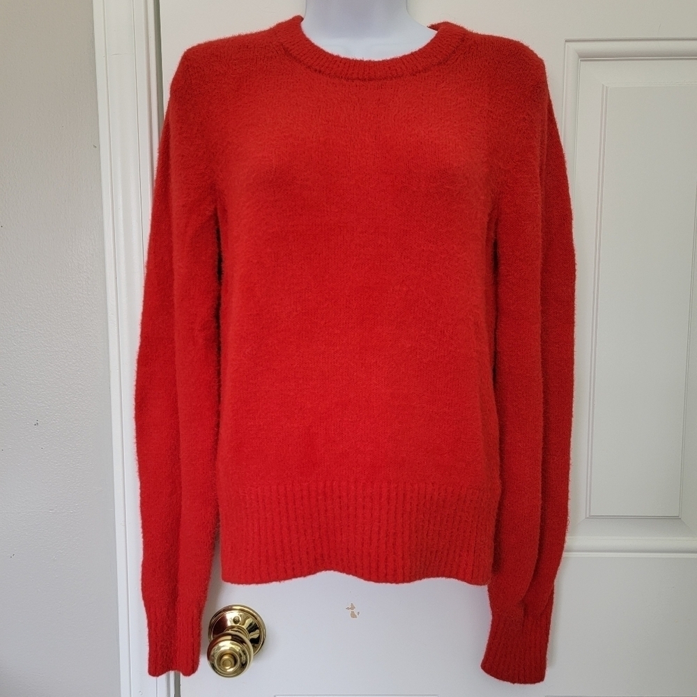 Old Navy Bright Red Long Sleeve Women's Crew Neck Sweater Soft Small Tall